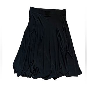 JOSEPH RIBKOFF Black High Waisted Stretch Flowy Knee Length Skirt 14